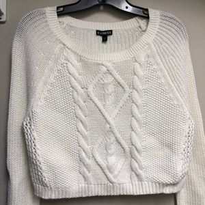 EXPRESS Long Sleeve Sweater Crop Top